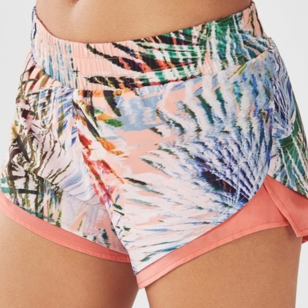 fabletics latrice tropical print running shorts